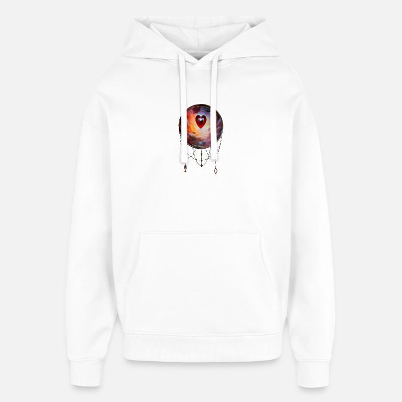 Le cœur de l’univers - Sweat à capuche unisexe Stanley/Stella Oversized - blanc