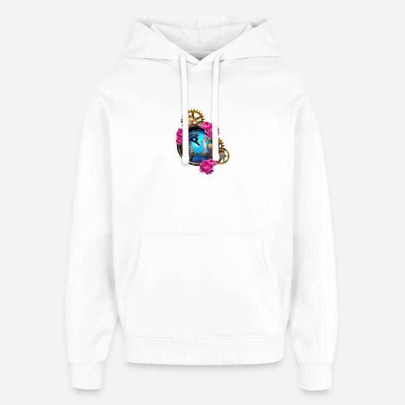 Beau design steampunk avec hippocampes - Sweat à capuche unisexe Stanley/Stella Oversized - blanc