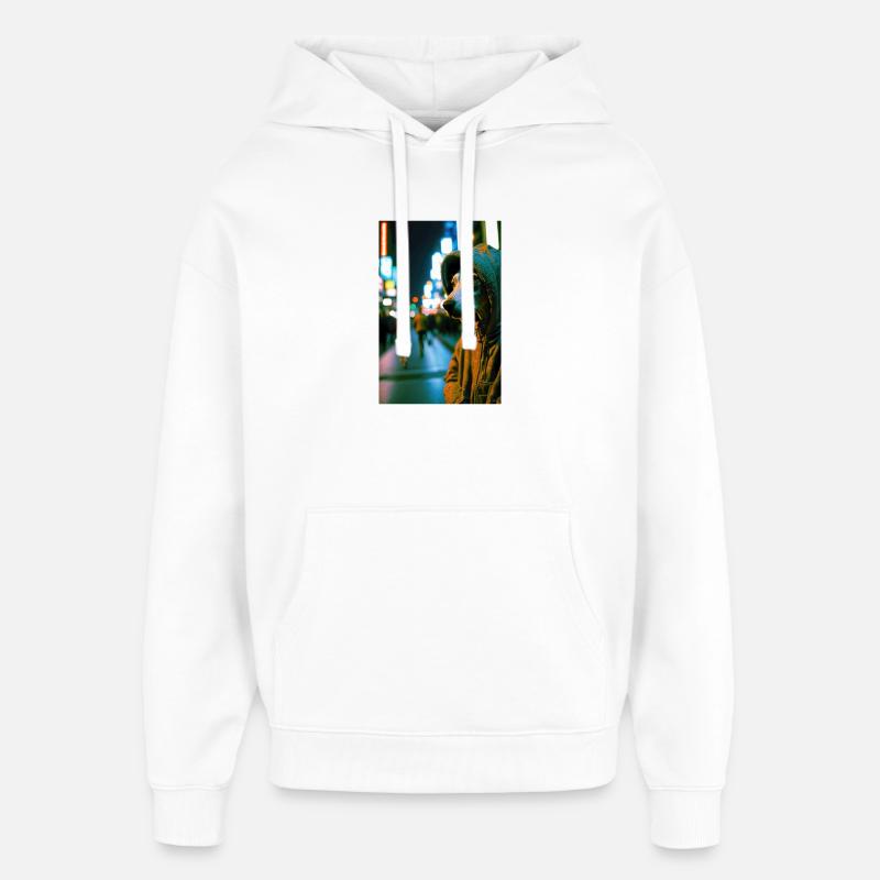 Cyrano auf der Straße 01 - Oversized Unisex Hoodie von Stanley/Stella - Weiß
