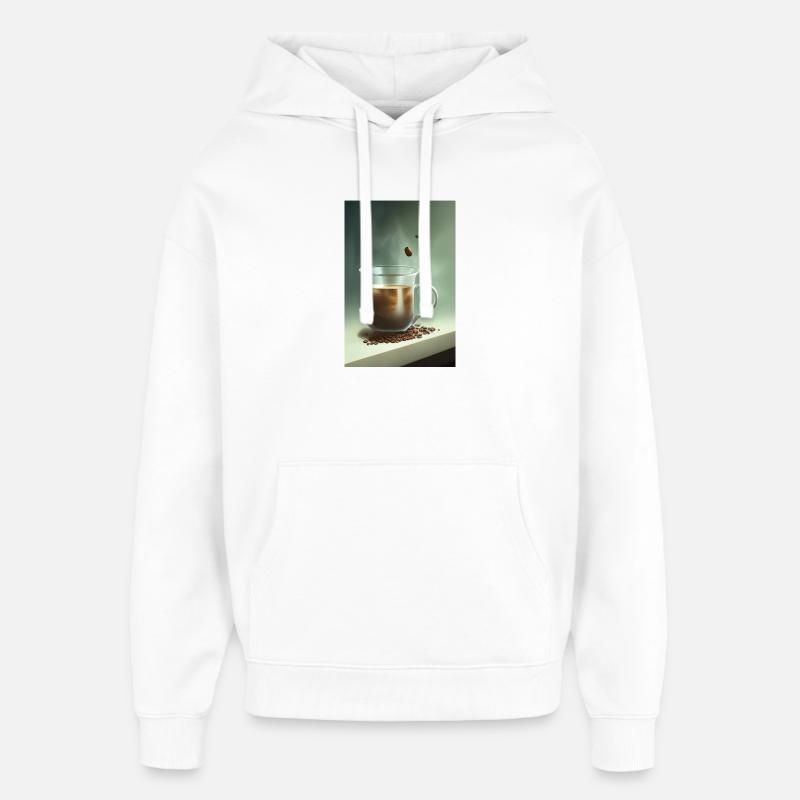 Kaffee, Kaffeebohnen - Oversized Unisex Hoodie von Stanley/Stella - Weiß