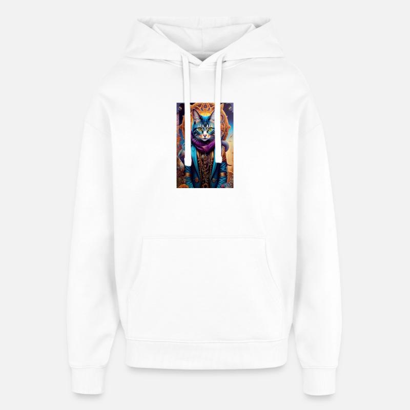 Master cat - Sweat à capuche unisexe Stanley/Stella Oversized - blanc