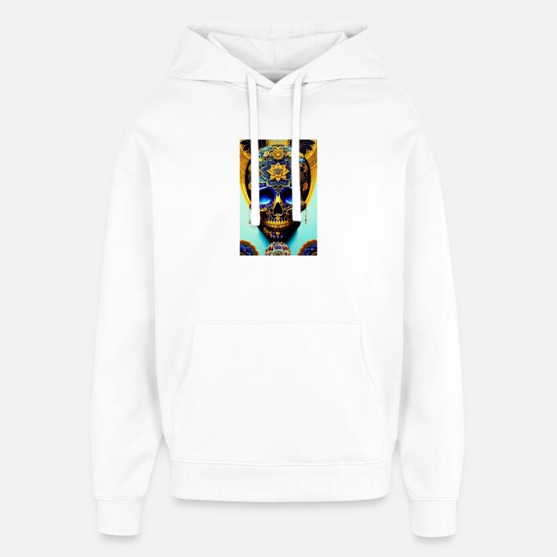 Blue skull - Sweat à capuche unisexe Stanley/Stella Oversized - blanc