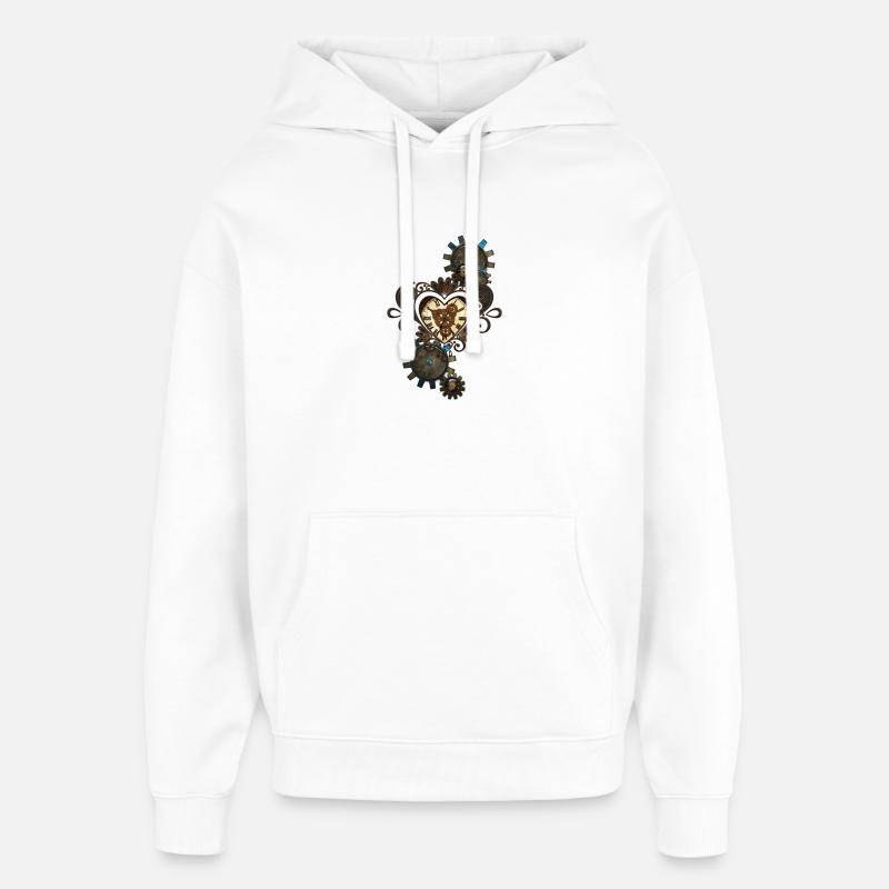 Le cœur du steampunk - Sweat à capuche unisexe Stanley/Stella Oversized - blanc