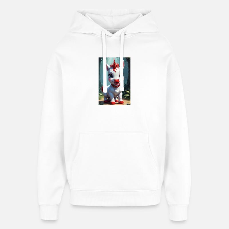 Süßes Einhorn - Oversized Unisex Hoodie von Stanley/Stella - Weiß
