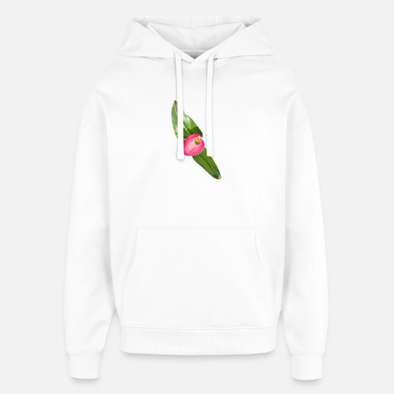 Fleur de Calla Rose - Sweat à capuche unisexe Stanley/Stella Oversized - blanc