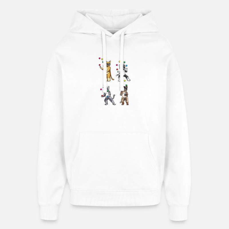 Jonglerie lunettes de soleil Cats Quartet - Sweat à capuche unisexe Stanley/Stella Oversized - blanc