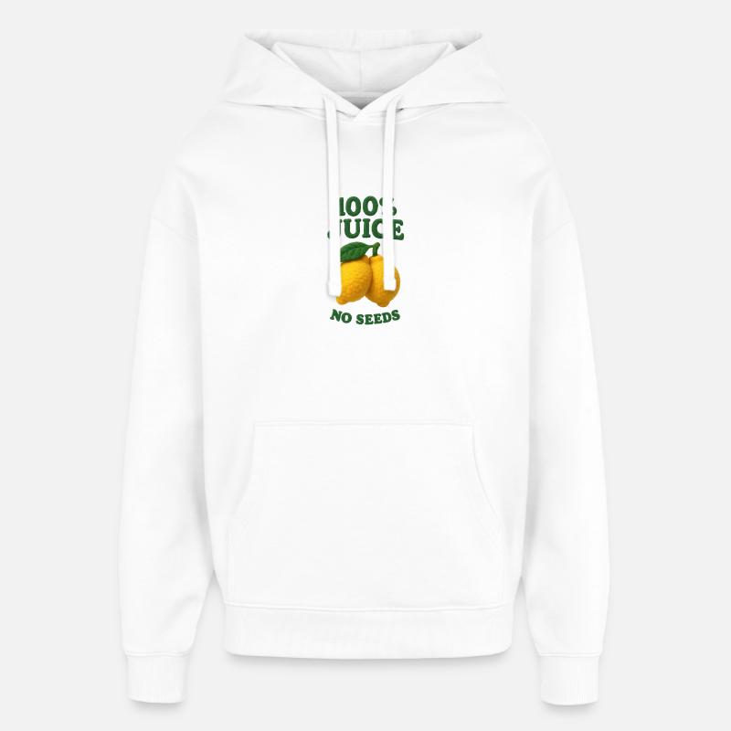 100 % Jus SANS GRAINES - Sweat à capuche unisexe Stanley/Stella Oversized - blanc