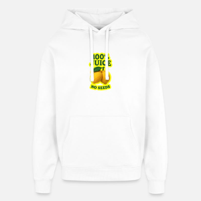 100 % Jus SANS GRAINES - Sweat à capuche unisexe Stanley/Stella Oversized - blanc