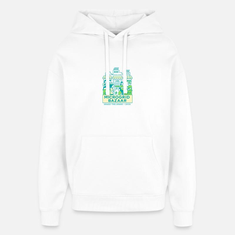 Microgrid Bazaar - Oversized Unisex Hoodie von Stanley/Stella - Weiß
