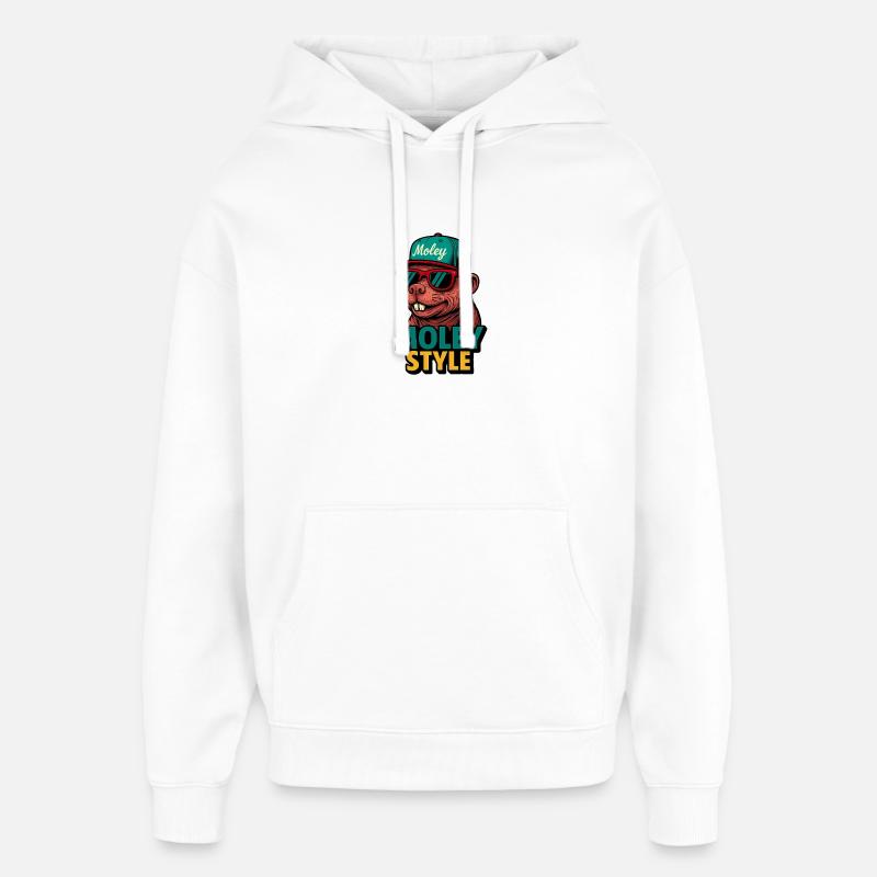 Casquette rétro Monkey Style Moley - Sweat à capuche unisexe Stanley/Stella Oversized - blanc