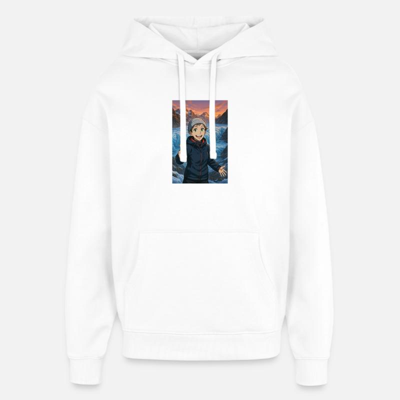 Randonnée glaciale joyeuse - Sweat à capuche unisexe Stanley/Stella Oversized - blanc