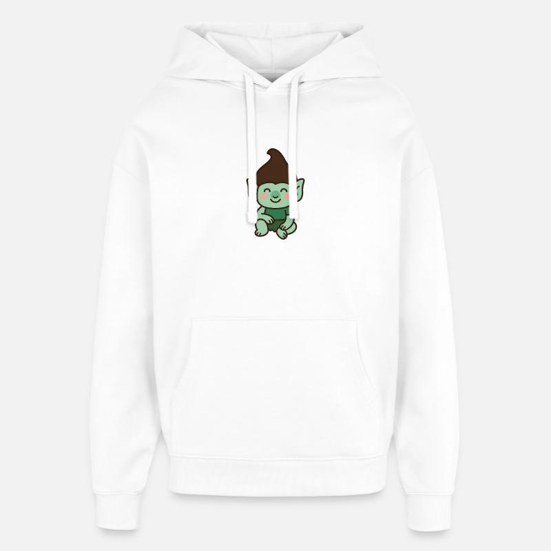 Troll mignon – style kawaii - Sweat à capuche unisexe Stanley/Stella Oversized - blanc