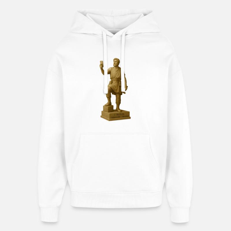 Sculpture de philosophe antique avec citation - Sweat à capuche unisexe Stanley/Stella Oversized - blanc