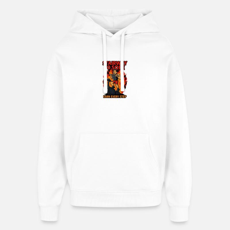 Escalier d’entraînement vers la douleur - Sweat à capuche unisexe Stanley/Stella Oversized - blanc