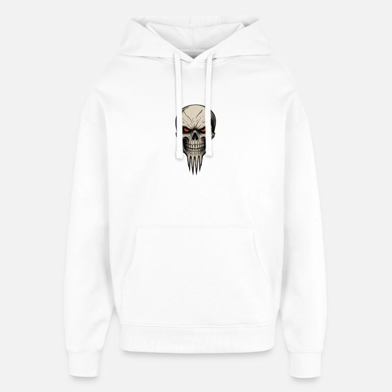 Cauchemar de crâne de zombie - Sweat à capuche unisexe Stanley/Stella Oversized - blanc