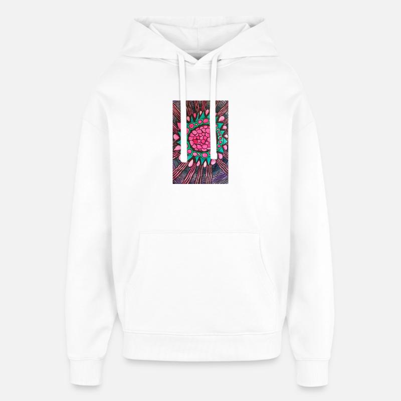 Raspberry - Oversized Unisex Hoodie by Stanley/Stella - white
