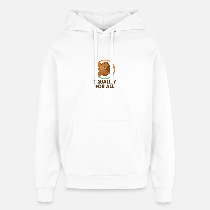 Unity Hands Conception de l’emblème circulaire - Sweat à capuche unisexe Stanley/Stella Oversized - blanc