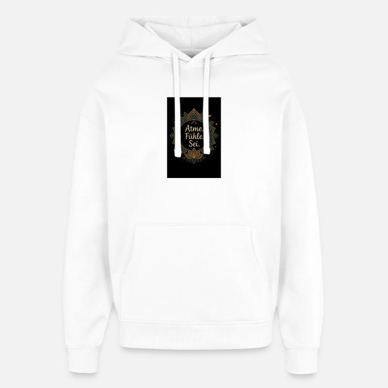 Mandala de fleurs avec devise spirituelle - Sweat à capuche unisexe Stanley/Stella Oversized - blanc