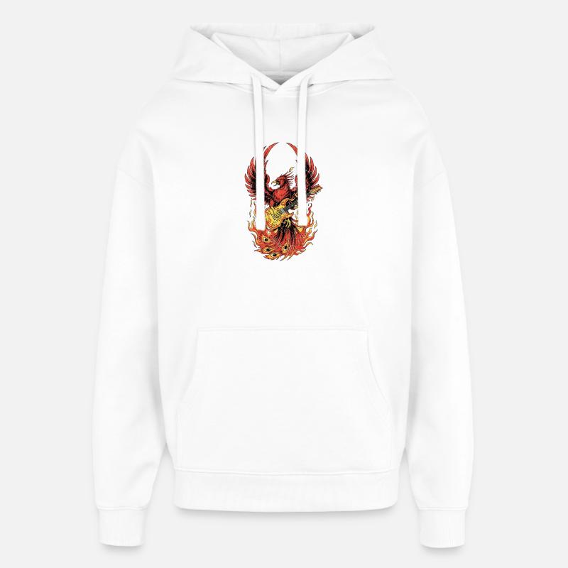 Fiery Eagle Guitare Rock Design - Sweat à capuche unisexe Stanley/Stella Oversized - blanc