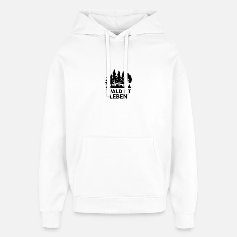 La forêt, c’est la vie - Sweat à capuche unisexe Stanley/Stella Oversized - blanc