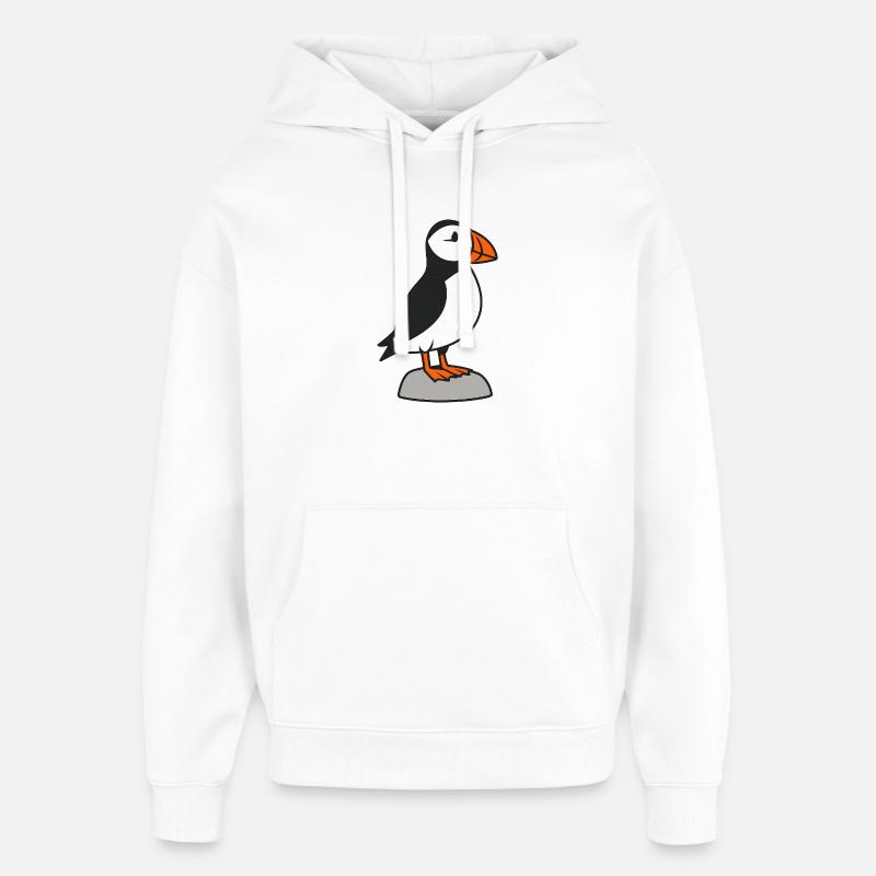 Imprimé pingouin mignon pour les enfants - Sweat à capuche unisexe Stanley/Stella Oversized - blanc