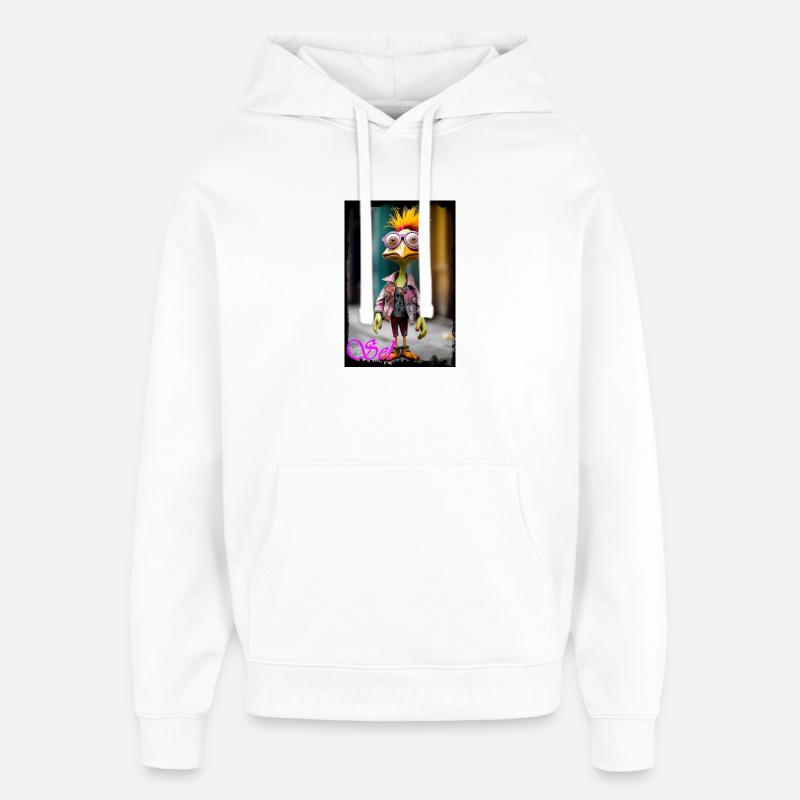 Excellente poupée oiseau au style nerd - Sweat à capuche unisexe Stanley/Stella Oversized - blanc