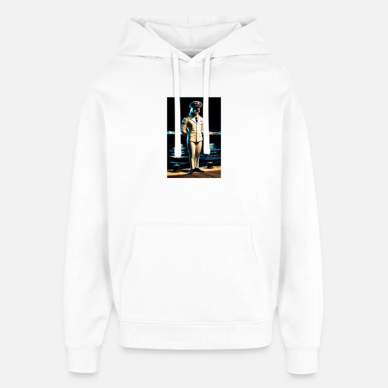 Dauphin humanoïde marin - Sweat à capuche unisexe Stanley/Stella Oversized - blanc