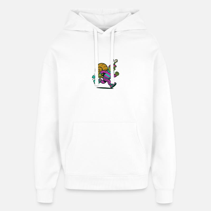 Escargot de course - Sweat à capuche unisexe Stanley/Stella Oversized - blanc