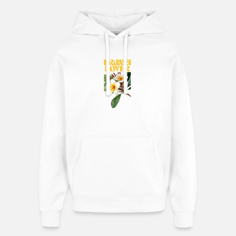 Fleur de frangipanier motif botanique - Sweat à capuche unisexe Stanley/Stella Oversized - blanc