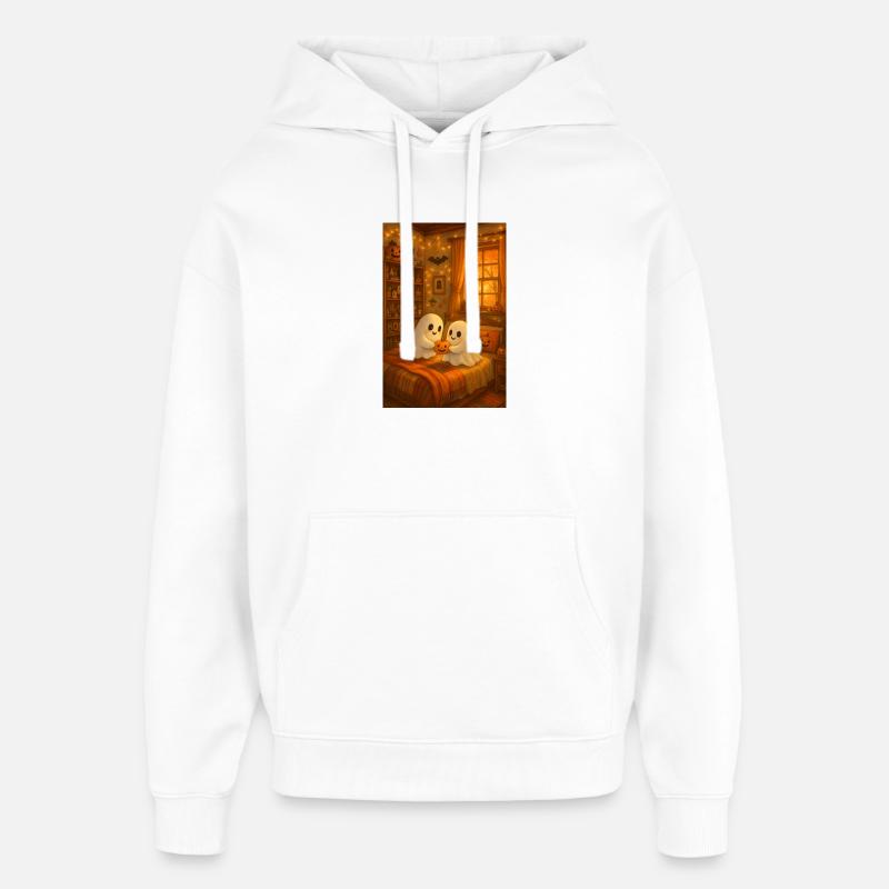 Fantômes mignons d'Halloween - Sweat à capuche unisexe Stanley/Stella Oversized - blanc