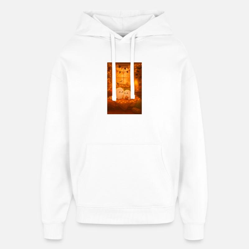 Fantômes mignons d’Halloween - Sweat à capuche unisexe Stanley/Stella Oversized - blanc