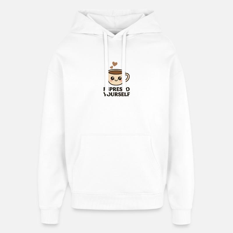 Mignon café amour illustration - Sweat à capuche unisexe Stanley/Stella Oversized - blanc