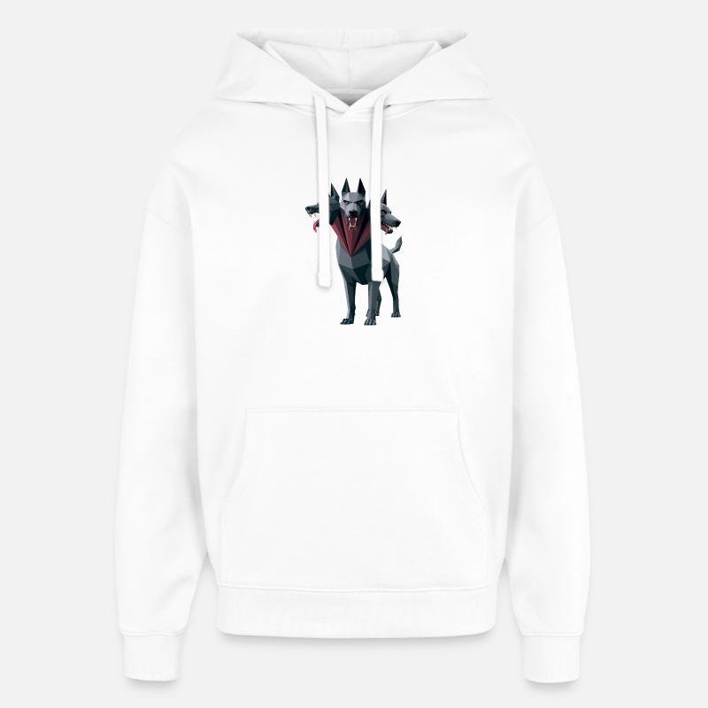 Cerberus - Cool Low Poly  Logo - Sweat à capuche unisexe Stanley/Stella Oversized - blanc