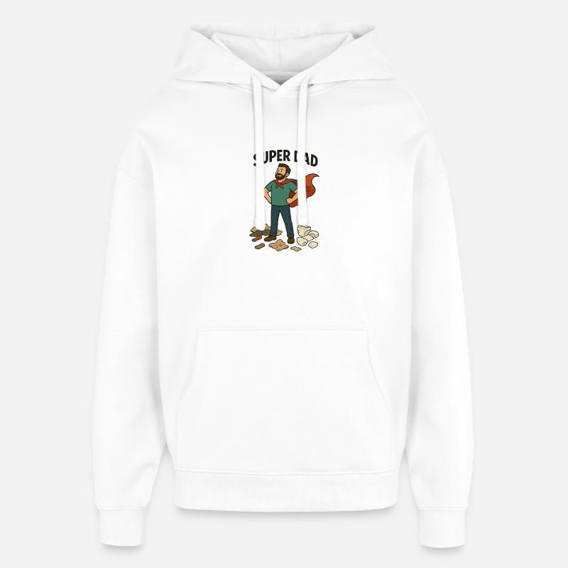 Super papa Capeheld - Sweat à capuche unisexe Stanley/Stella Oversized - blanc