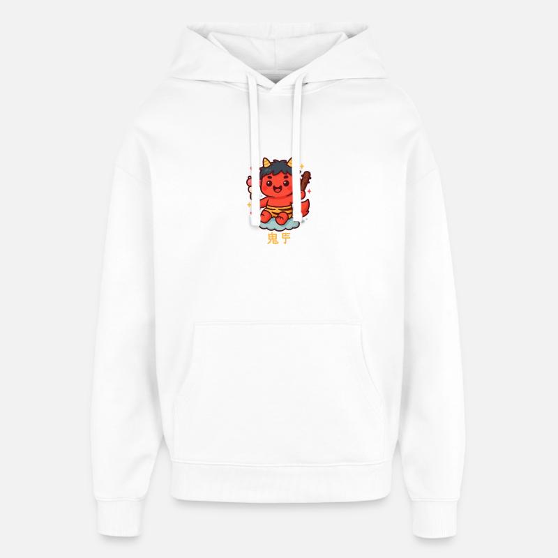 Oni doux avec dango et bâton - Sweat à capuche unisexe Stanley/Stella Oversized - blanc