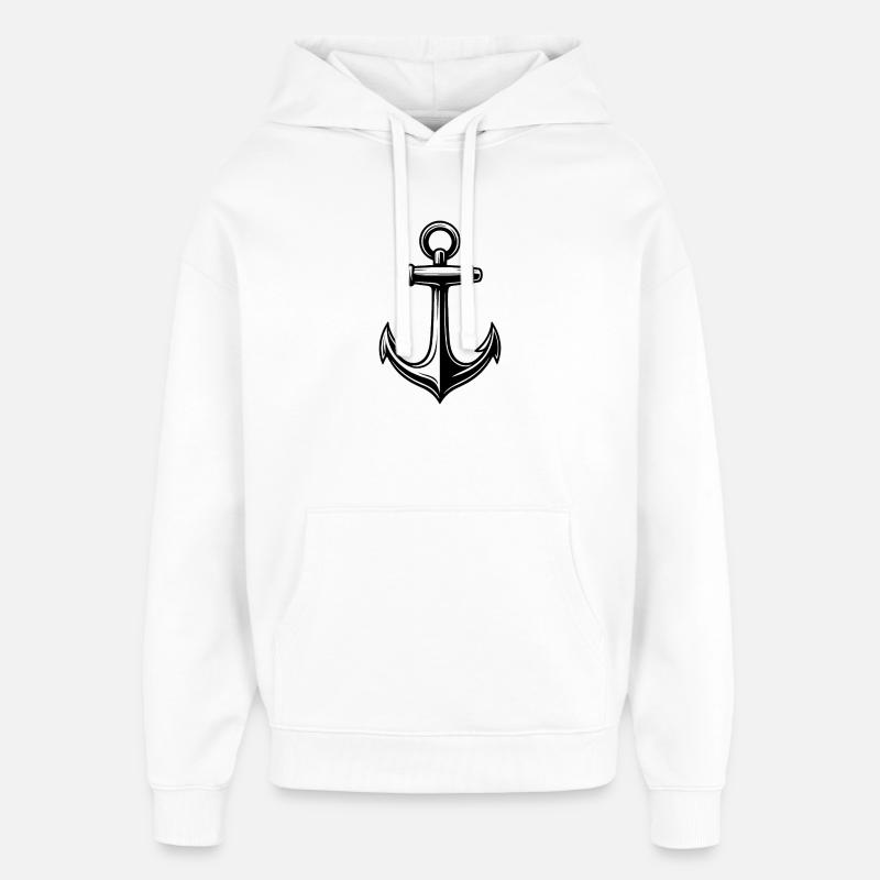 Lignes d’ancrage Style de tatouage - Sweat à capuche unisexe Stanley/Stella Oversized - blanc