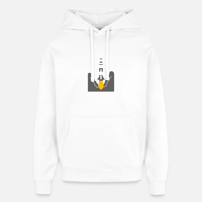 Lancement de fusée - Sweat à capuche unisexe Stanley/Stella Oversized - blanc