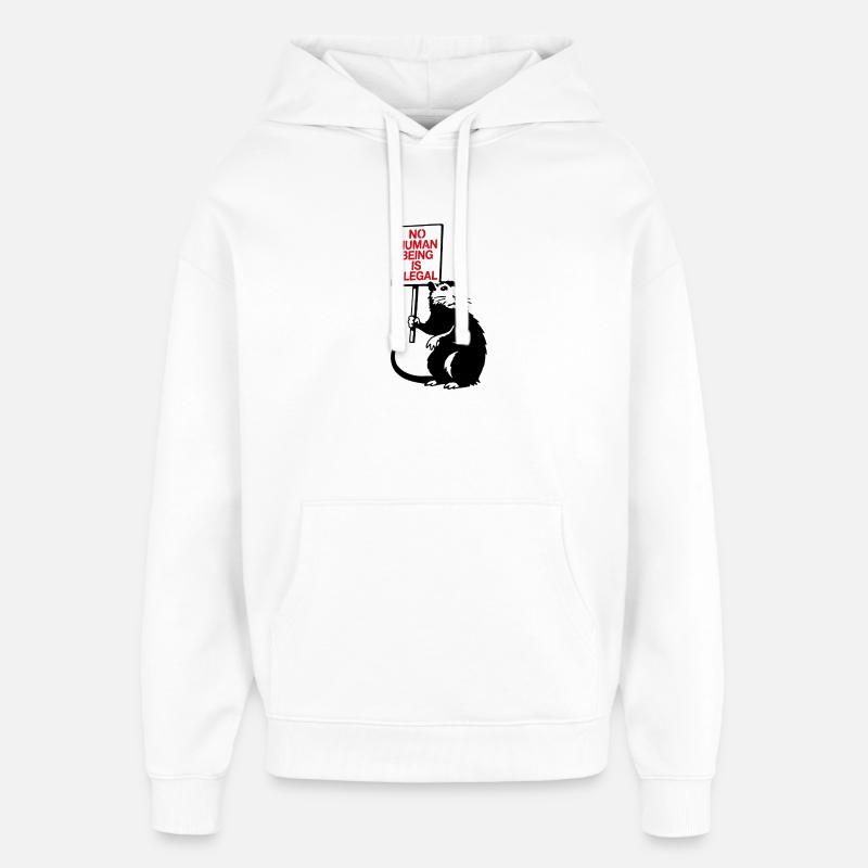 Nessun essere umano è illegale - Stanley/Stella Oversized Felpa con cappuccio unisex - bianco