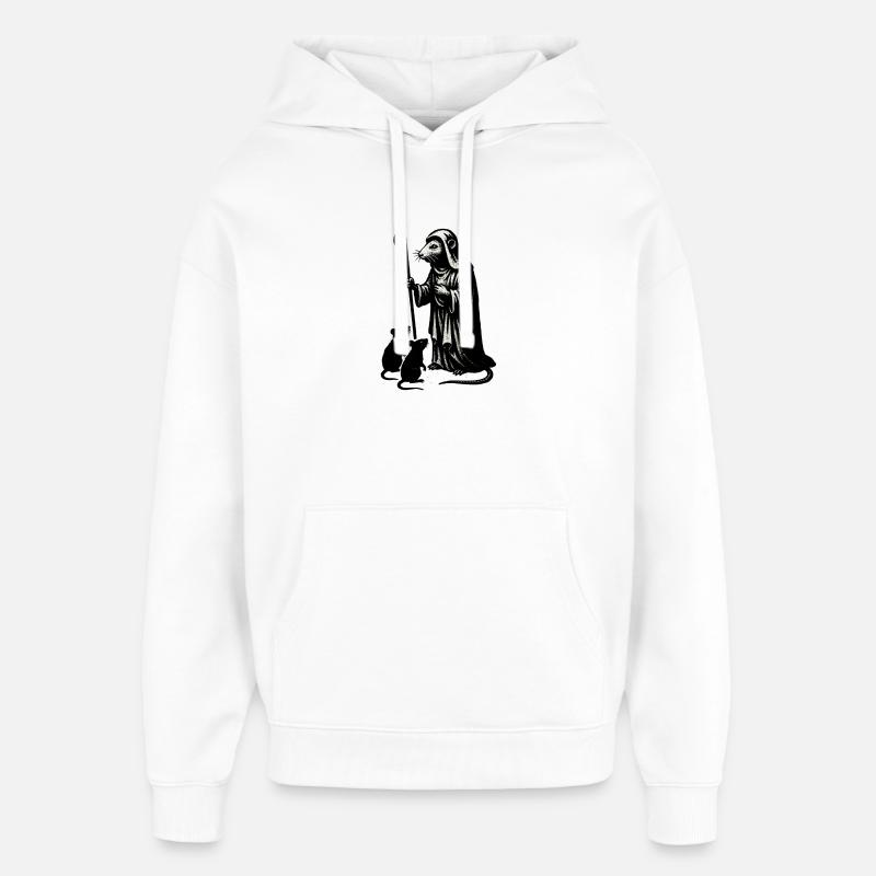 Médecin de la peste et souris - Sweat à capuche unisexe Stanley/Stella Oversized - blanc