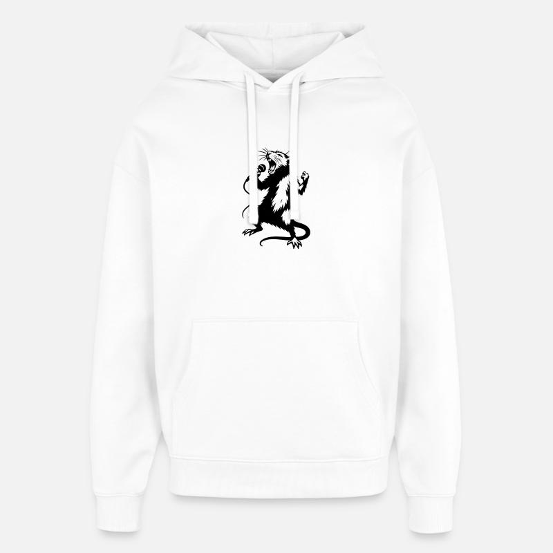 Chanteur de rats avec microphone - Sweat à capuche unisexe Stanley/Stella Oversized - blanc