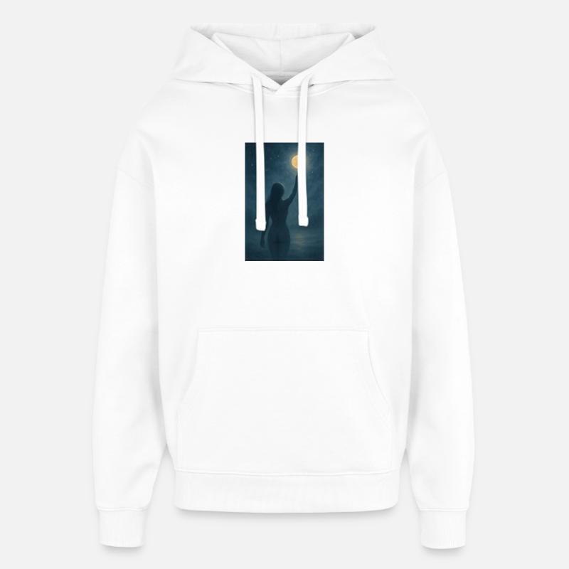 Touche de lune dans Night Dream - Sweat à capuche unisexe Stanley/Stella Oversized - blanc