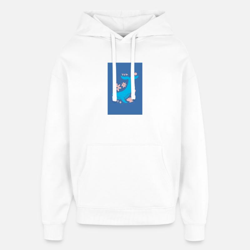 Queue de baleine Floral Love - Sweat à capuche unisexe Stanley/Stella Oversized - blanc