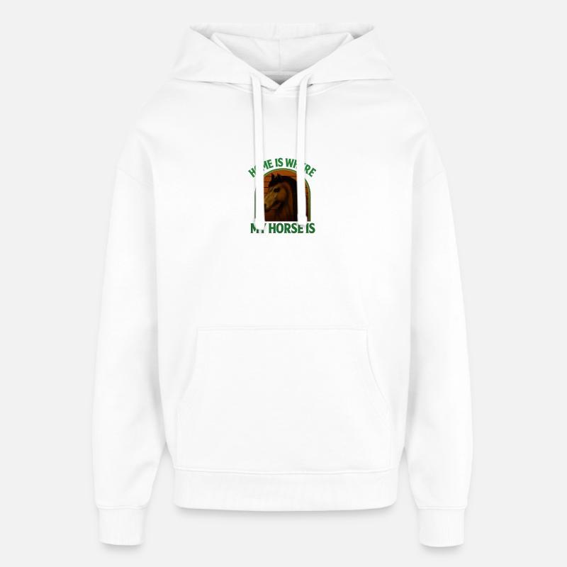 La maison, c’est mon cheval - Sweat à capuche unisexe Stanley/Stella Oversized - blanc