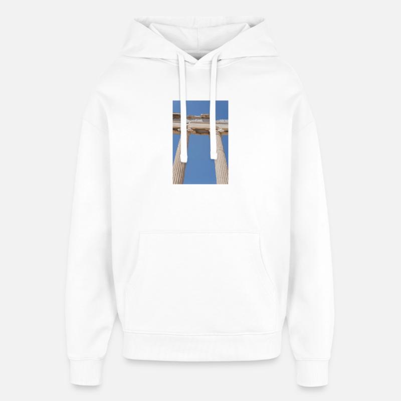 Ancient columns under blue sky, Acropolis - Oversized Unisex Hoodie by Stanley/Stella - white