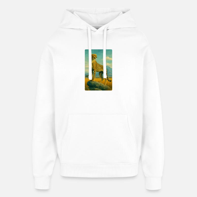 Polynature Guépard - Sweat à capuche unisexe Stanley/Stella Oversized - blanc