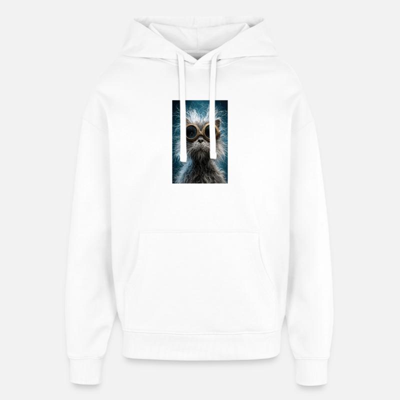 Lunettes de protection pour chat steampunk - Sweat à capuche unisexe Stanley/Stella Oversized - blanc
