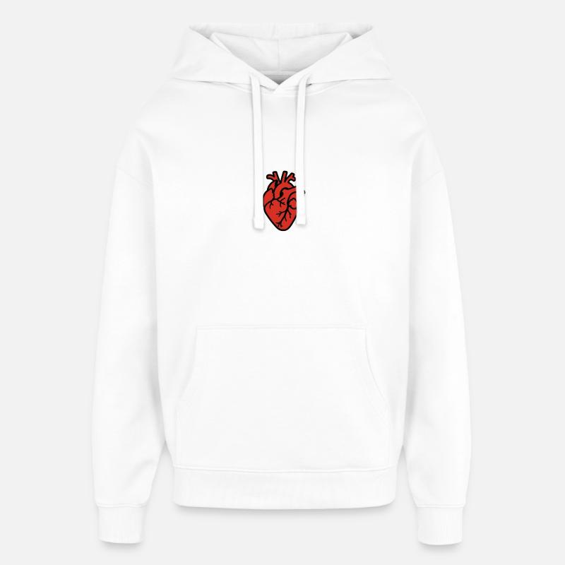 cuore_anatomico - Sweat à capuche unisexe Stanley/Stella Oversized - blanc