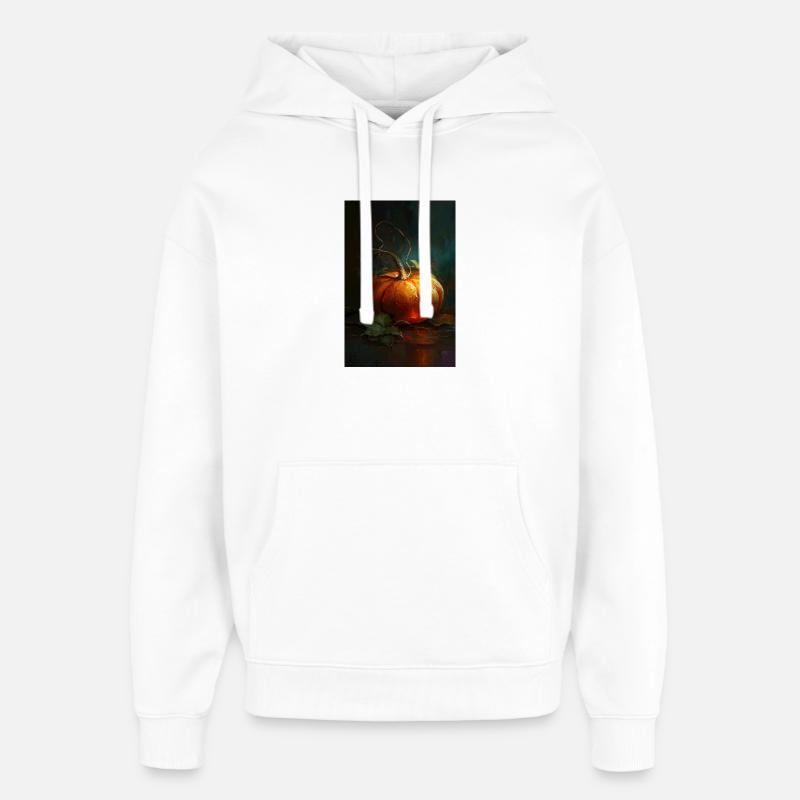 Éclat de citrouille d’automne - Sweat à capuche unisexe Stanley/Stella Oversized - blanc