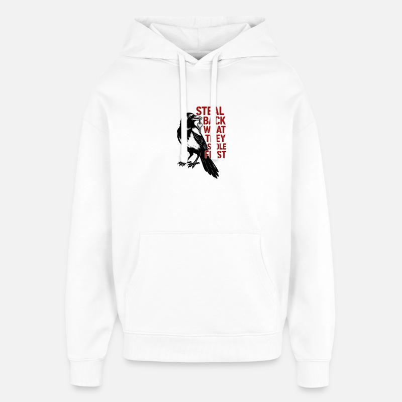 Pie avec slogan clé - Sweat à capuche unisexe Stanley/Stella Oversized - blanc