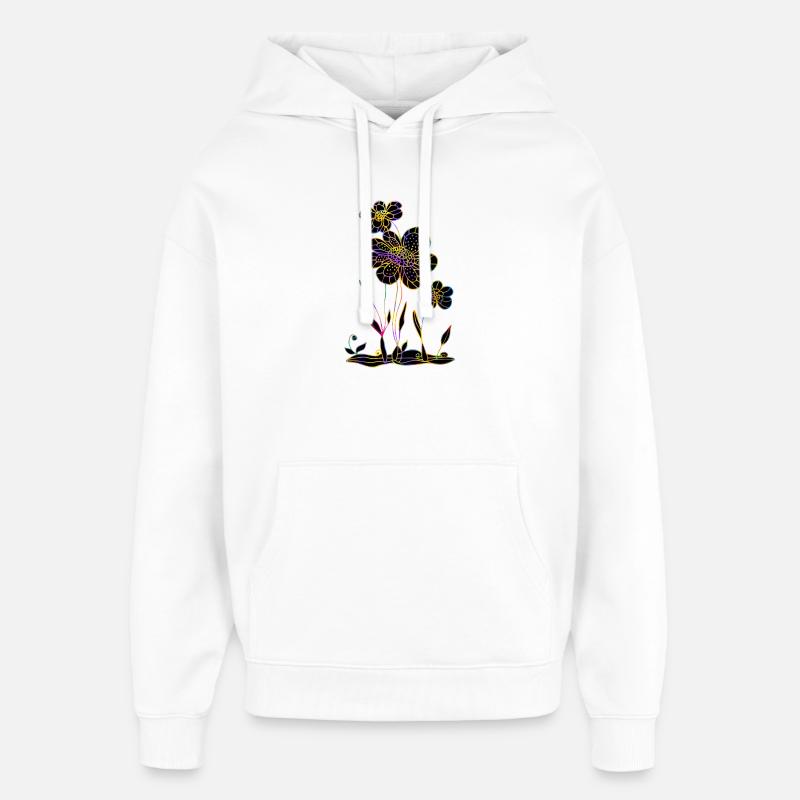 Fleur - Sweat à capuche unisexe Stanley/Stella Oversized - blanc